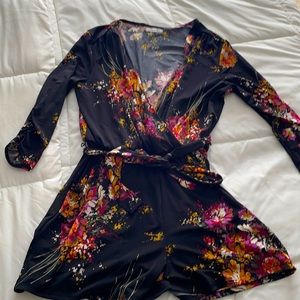 Women’s Black and Floral Romper